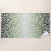 ワイルドグリーンゼブラ印グラデーション刷 ビーチタオル (正面)