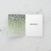 ワイルドグリーンゼブラ印刷ありがとう サンキューカード (内部)
