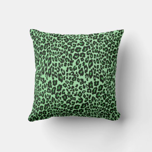 ワイルドグリーンレオパード印刷装飾用クッション クッション (裏面)
