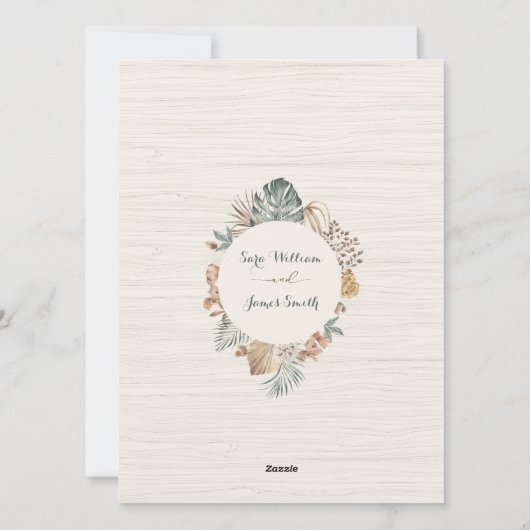 ワイルドグリーン結婚式招待状 シーズンカード (裏面)