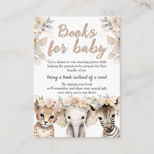 ワイルドサファリの女の子の本ベビーエンクロージャカード エンクロージャーカード (正面)