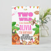 ワイルドサファリアニマルガール2歳の誕生日 招待状 (スタンド正面)