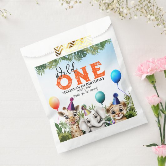 ワイルドサファリアニマルズバースデーパーティー フェイバーバッグ (封をした状態)