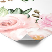 ワイルドサファリアニマルズフローラ緑誕生日ベビー ポスター (角)