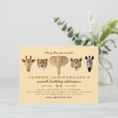 ワイルドサファリアニマルズボーイズ誕生日 招待状 (スタンド正面)