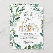 ワイルドサファリアニマルズリースサンキューカード 招待状 (正面/裏面)