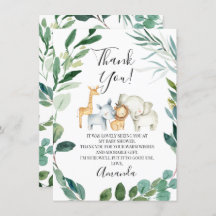 ワイルドサファリアニマルズリースサンキューカード