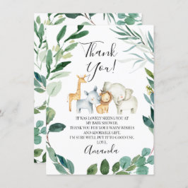 ワイルドサファリアニマルズリースサンキューカード 招待状