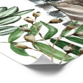 ワイルドサファリアニマルズ緑素朴のベビーへようこそ ポスター (角)