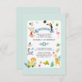 ワイルドサファリアニマルズ1stバースデージャングルパーティー 招待状 (正面/裏面)