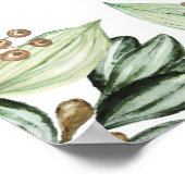 ワイルドサファリアニマル素朴ズグリーン誕生日ベビー ポスター (角)