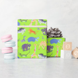 ワイルドサファリオングリーンリザードラッピング紙 ラッピングペーパー