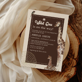 ワイルドサファリキリンジャングルベイビーシャワー 招待状