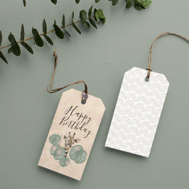 ワイルドサファリキリン動物の誕生日パーティー ギフトタグ