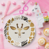 ワイルドサファリキリン誕生日パーティー ペーパープレート (パーティー)