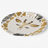 ワイルドサファリキリン誕生日パーティー ペーパープレート (アングル)