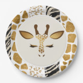 ワイルドサファリキリン誕生日パーティー ペーパープレート (正面)