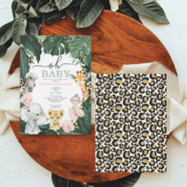 ワイルドサファリジャングルアニマルベビーシャワー招待状 招待状