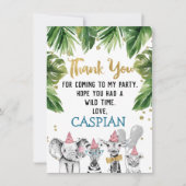 ワイルドサファリジャングル誕生日サンキューカード 招待状 (正面)