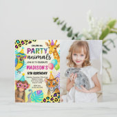 ワイルドサファリジャングル誕生日招待状 招待状 (スタンド正面)