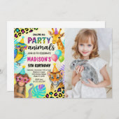 ワイルドサファリジャングル誕生日招待状 招待状 (正面/裏面)