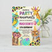 ワイルドサファリジャングル誕生日招待状 招待状 (スタンド正面)