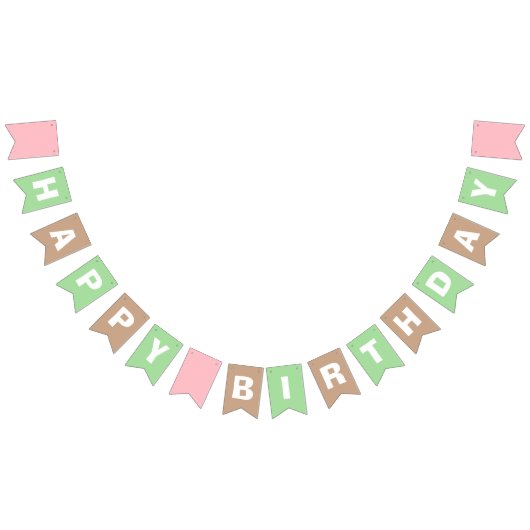 ワイルドサファリジャングル |ハッピーバースデー女の子 バンティングフラッグ (全)