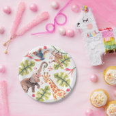 ワイルドサファリズー誕生日紙プレート ペーパープレート (パーティー)