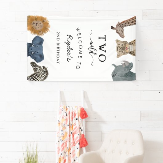 ワイルドサファリテーマボーイズバースデーバナー 横断幕 (インサイチュ)