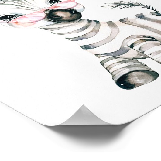 ワイルドサファリパーティーゼブラアニマル誕生日 ポスター (角)