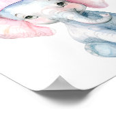 ワイルドサファリパーティーゾウ動物誕生日 ポスター (角)