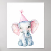 ワイルドサファリパーティーゾウ動物誕生日 ポスター (正面)