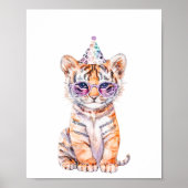 ワイルドサファリパーティータイガーアニマルズ誕生日 ポスター (正面)