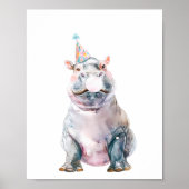 ワイルドサファリパーティーヒッポアニマルズ誕生日 ポスター (正面)