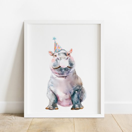 ワイルドサファリパーティーヒッポアニマルズ誕生日 ポスター