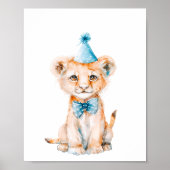 ワイルドサファリパーティーライオンアニマルズ誕生日 ポスター (正面)