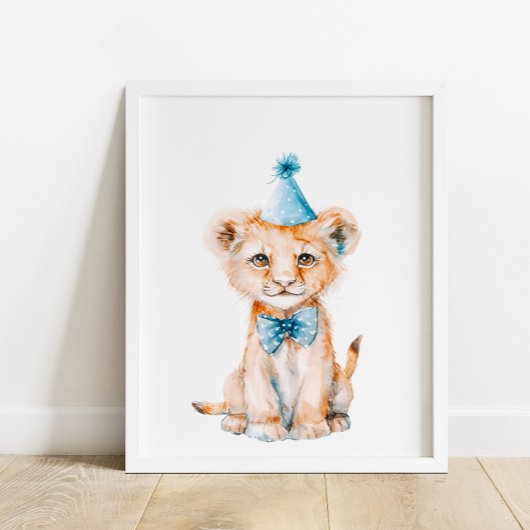 ワイルドサファリパーティーライオンアニマルズ誕生日 ポスター