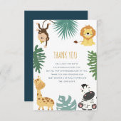 ワイルドサファリベイビーシャワーサンキューカード サンキューカード (正面/裏面)
