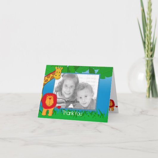 ワイルドサファリ写真テンプレートサンキューカード サンキューカード (正面)