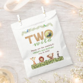 ワイルドサファリ写真二番目の誕生日アニマルウッド フェイバーバッグ (クリップ留めされた状態)