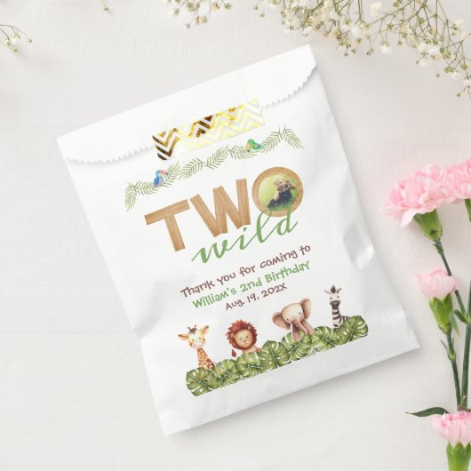 ワイルドサファリ写真二番目の誕生日アニマルウッド フェイバーバッグ (封をした状態)