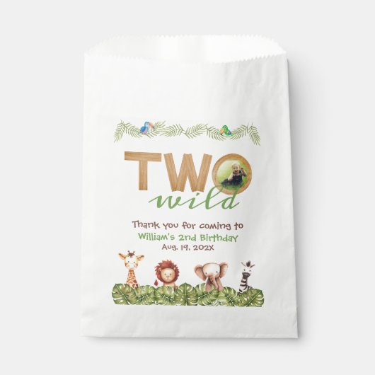 ワイルドサファリ写真二番目の誕生日アニマルウッド フェイバーバッグ (正面)