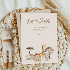 ワイルドサファリ動物おむつくじ券カード 招待状