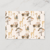 ワイルドサファリ動物のベビー エンクロージャーカード (裏面)