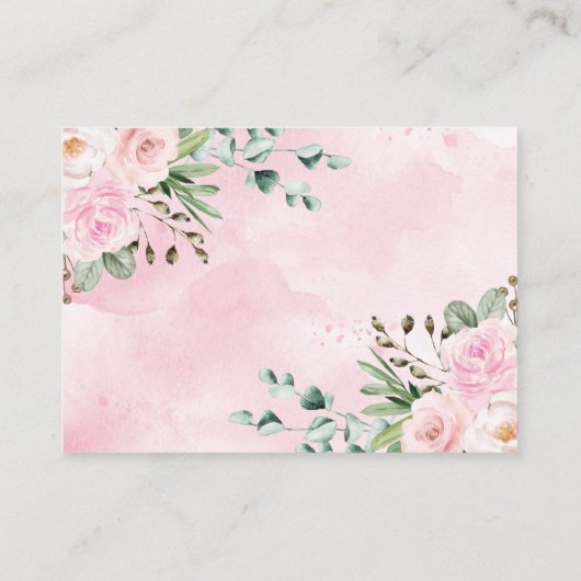 ワイルドサファリ動物女の子の赤ちゃんシャワーおむつラッフル エンクロージャーカード (裏面)