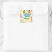 ワイルドサファリ子供の誕生日 スクエアシール (バッグ)