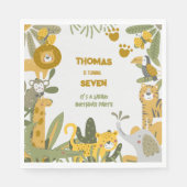 ワイルドサファリ子供の誕生日 スタンダードランチョンナプキン (正面)