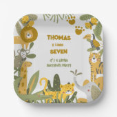 ワイルドサファリ子供の誕生日 ペーパープレート (正面)