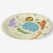 ワイルドサファリ子供の誕生日 ペーパープレート (アングル)