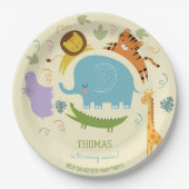 ワイルドサファリ子供の誕生日 ペーパープレート (正面)
